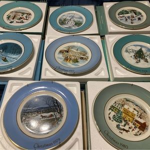 8 Avon Christmas plates 1973-1980
